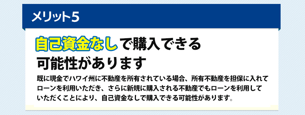 自己資金なしで購入できる可能性があります
